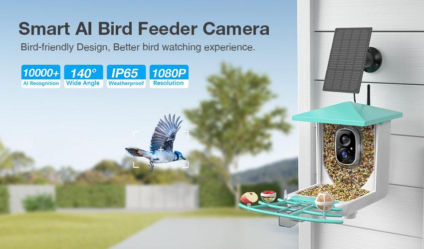 IsYoung Smart Bird Feeder With Camera - 2K HD, AI Bird ID, Solar Powered, 170° View